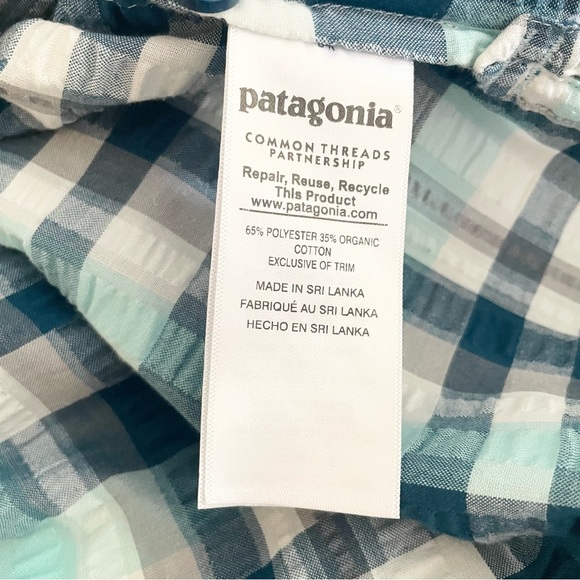 Patagonia Seersucker Blue Plaid Button Down - Picture 4 of 5